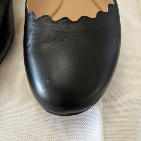 Chloe Lauren Scalloped Leather Flats - Picture 4 of 8